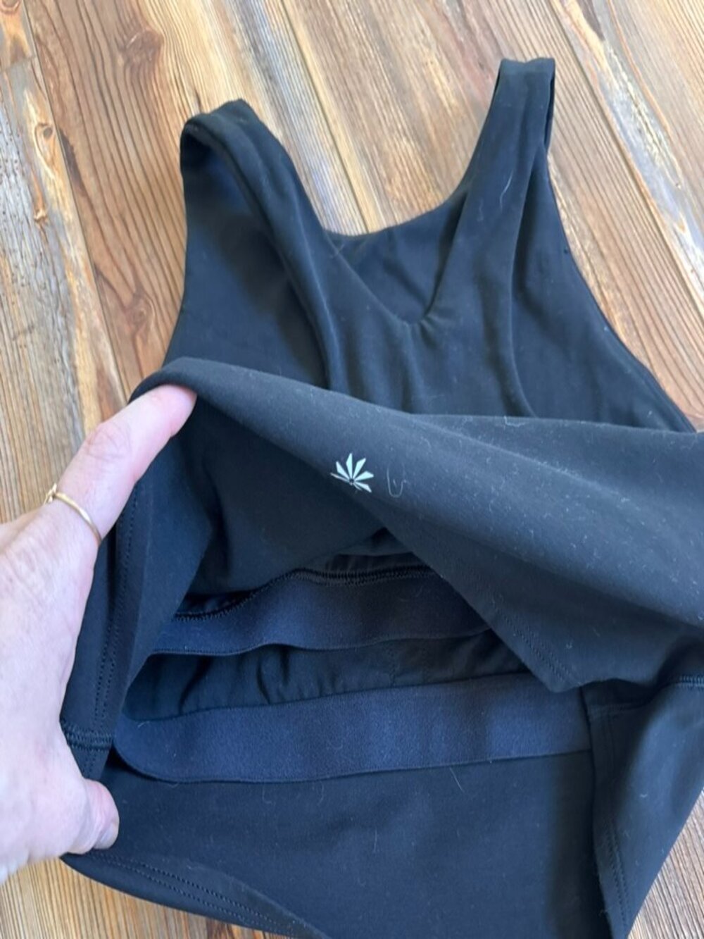 Athleta Longline Sports Bra Black Size S Scoop Neck Removable Pads - Picture 5 of 5